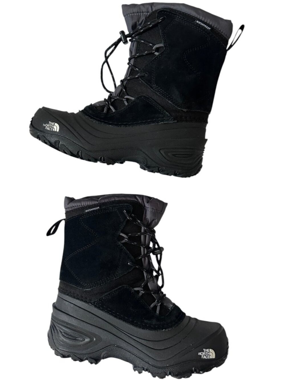 The North Face Kids Black Suede Waterproof Snow Boots Size 3